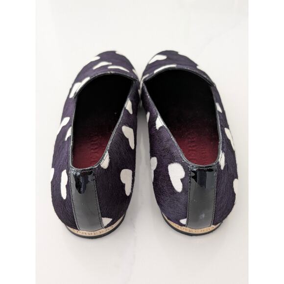 Burberry Prorsum Pony Hair Printed Loafers Hearts EU 39 US 9 Womens Luxury Shoes - Picture 4 of 10